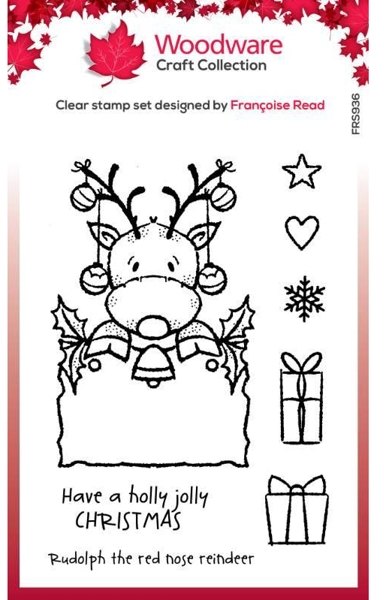 Woodware Woodware Clear Singles Festive Rudolph 4 in x 6 in Stamp