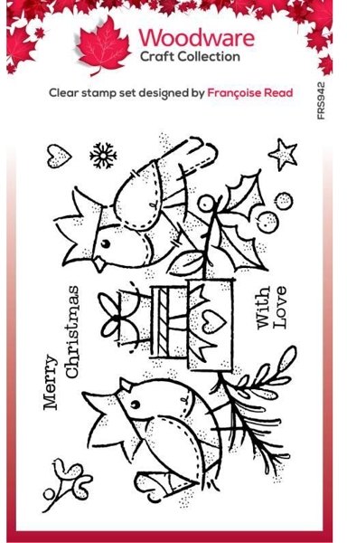 Woodware Woodware Clear Singles Robin Party 4 in x 6 in Stamp