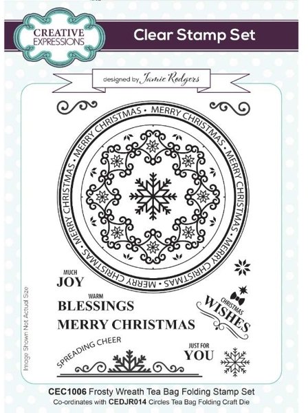 Creative Expressions Creative Expressions Jamie Rodgers Frosty Wreath Tea Bag Folding 6 in x 8 in Stamp Set