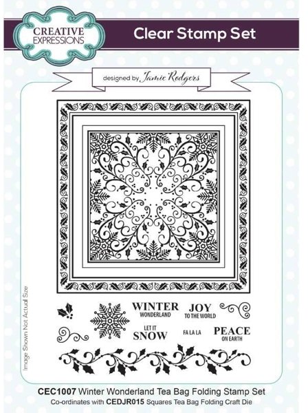 Creative Expressions Creative Expressions Jamie Rodgers Winter Wonderland Tea Bag Folding 6 in x 8 in Stamp Set