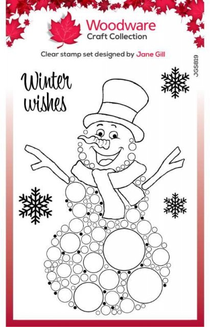 Woodware Woodware Clear Singles Big Bubble – Snowman 4 in x 6 in Stamp