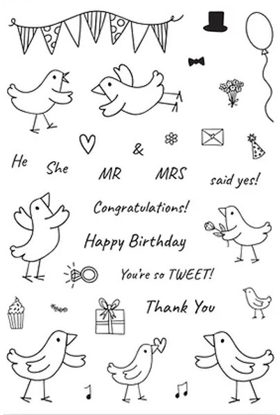 Julie Hickey Julie Hickey Designs - Tweet Celebrations Stamp Set DS-CC-1016