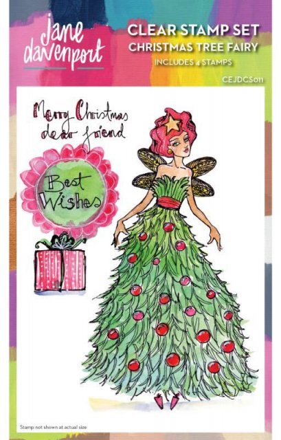 Creative Expressions Creative Expressions Jane Davenport Christmas Tree Fairy 6 in x 4 in Clear Stamp Set