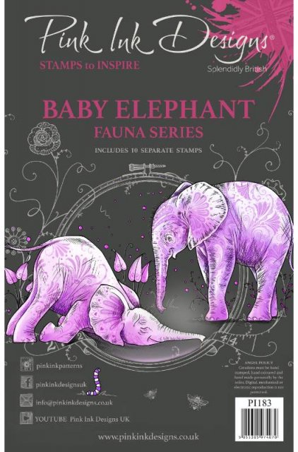 Pink Ink Pink Ink Designs Baby Elephant 6 in x 8 in Clear Stamp Set