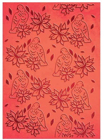 Couture Creations Couture Creations - Poinsettia Lullaby 5X7 Embossing Folder