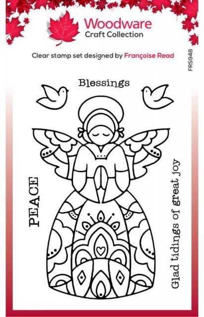 Woodware Woodware Clear Singles Angel Blessings 4 in x 6 in Stamp