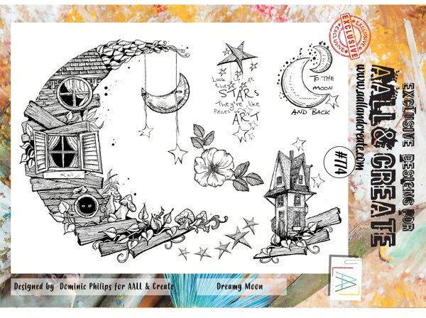 Aall & Create Aall & Create - A4 Stamp #774 - Dreamy Moon