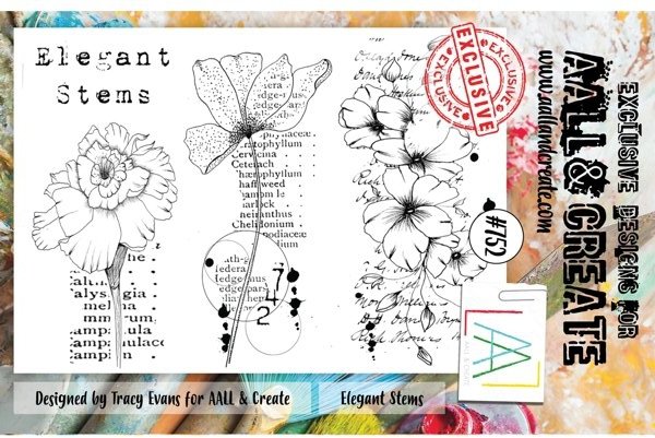 Aall & Create Aall & Create - A5 Stamp #752 - Elegant Stems