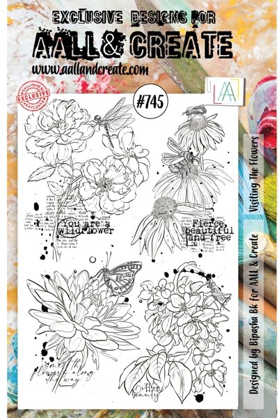Aall & Create Aall & Create - A5 Stamp #745 - Visiting the Flowers