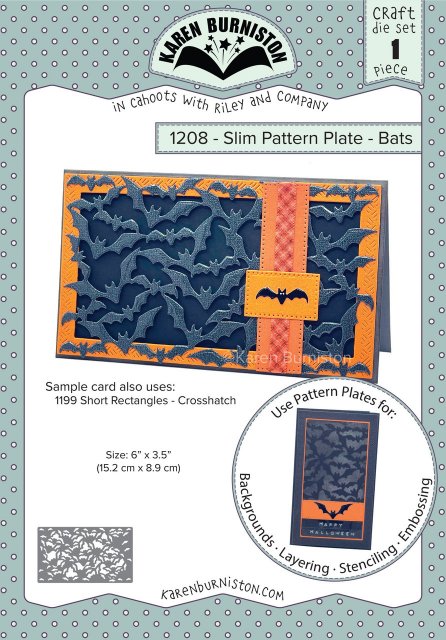 Karen Burniston Karen Burniston Die Set – Slim Pattern Plate – Bats 1208