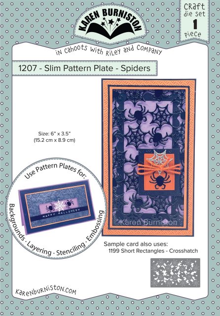 Karen Burniston Karen Burniston Die Set – Slim Pattern Plate – Spiders 1207