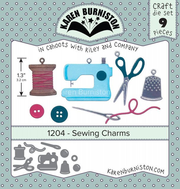 Karen Burniston Karen Burniston Die Set – Sewing Charms 1204