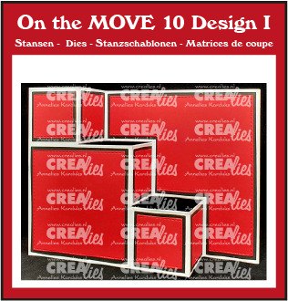 Crealies Crealies On the MOVE Dies No. 10, Design I, Stair Step Card with 3 Steps CLMOVE10