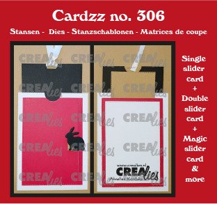 Crealies Crealies Cardzz Dies No. 306, Single Slider Card/double Slider Card/Magic Slider Card & More CLCZ306