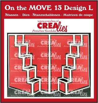 Crealies Crealies On the MOVE Dies No. 13, Design L, Stair Step Card 2x 5 steps CLMOVE13