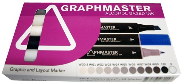 Graphmaster Graphmaster - Alcohol Markers - Set F Warm Grey Pack of 12