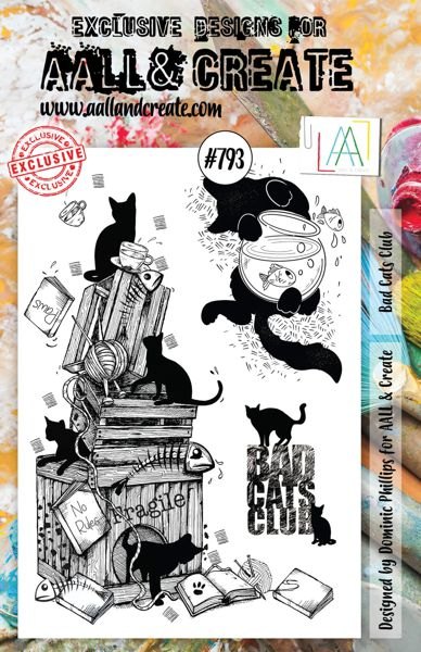 Aall & Create Aall & Create - A5 Stamp #793 - Bad Cats Club