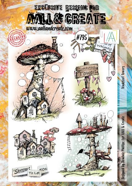 Aall & Create Aall & Create - A4 Stamp #795 - Toadstool Towers