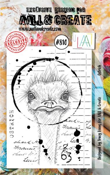 Aall & Create Aall & Create - A7 Stamp #810 - Ostrich