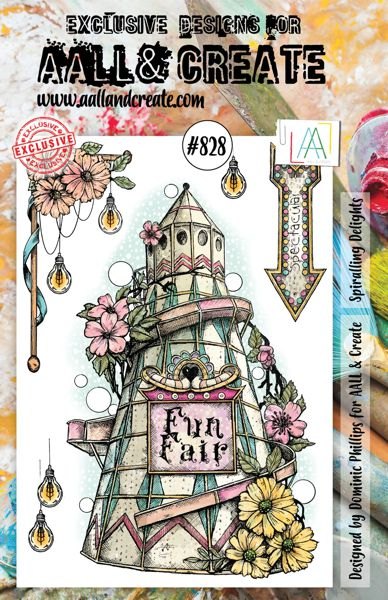 Aall & Create Aall & Create - A5 Stamp #828 - Spiralling Delights