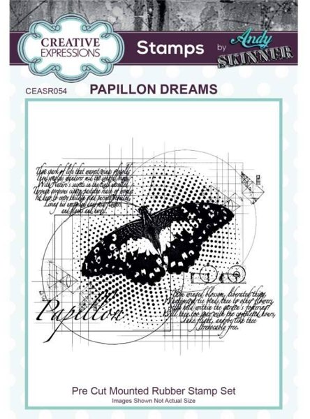 Creative Expressions Creative Expressions Andy Skinner Papillon Dreams 4.6 in x 4.0 in Rubber Stamp