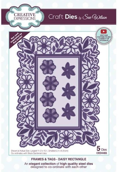 Creative Expressions Creative Expressions Sue Wilson Frames & Tags Daisy Rectangle Craft Die