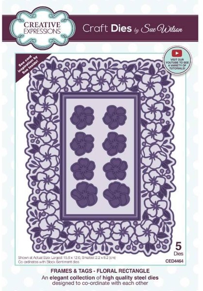 Creative Expressions Creative Expressions Sue Wilson Frames & Tags Floral Rectangle Craft Die
