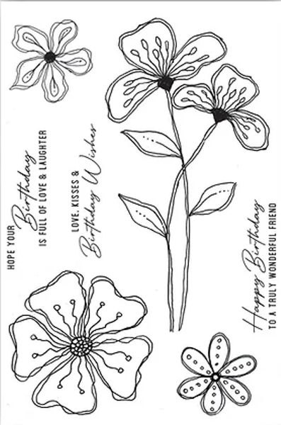 Julie Hickey Julie Hickey Designs - Birthday Blooms A6 Stamp Set JH1065
