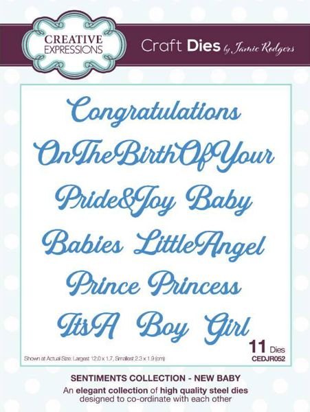 Creative Expressions Creative Expressions Jamie Rodgers Sentiments Collection New Baby Craft Die