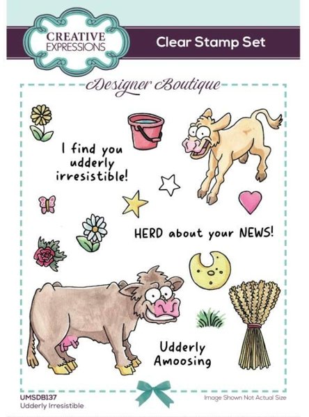 Creative Expressions Creative Expressions Designer Boutique Udderly IrresistIble 6 in x 4 in Clear Stamp Set