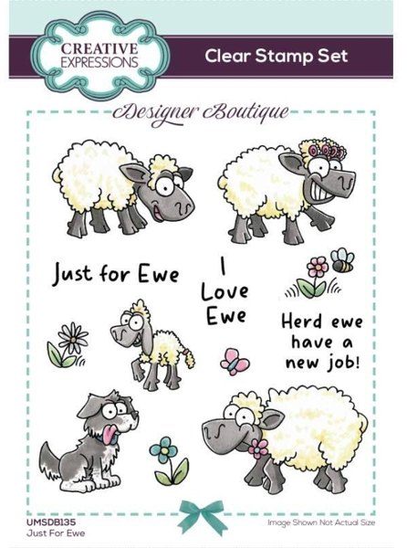 Creative Expressions Creative Expressions Designer Boutique Just For Ewe 6 in x 4 in Clear Stamp Set