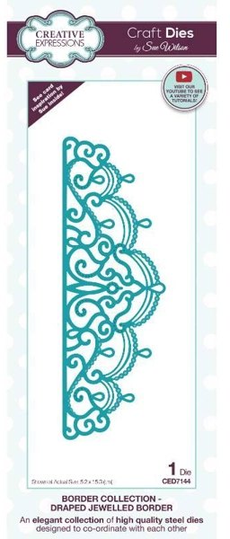 Creative Expressions Creative Expressions Sue Wilson Border Collection Draped Jewelled Border Craft Die