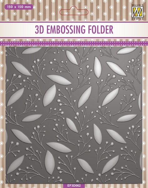 Nellie Snellen Nellie Snellen 3D Embossing Folder - Leaves & Berries EF3D062