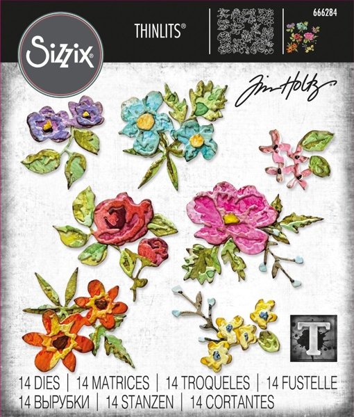 Sizzix Sizzix Mini Brushstroke Flowers Die by Tim Holtz 666284