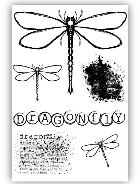 Julie Hickey Julie Hickey Hazel's Dragonfly A6 Stamp by Hazel Eaton DS-HE-1032