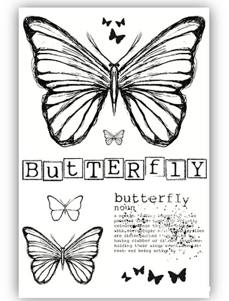 Julie Hickey Julie Hickey Hazel's Butterfly A6 Stamp by Hazel Eaton DS-HE-1033