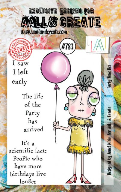 Aall & Create Aall & Create A7 STAMPS #783 - PARTY TIME DEE