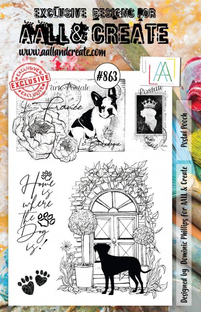 Aall & Create Aall & Create A5 STAMPS #863 - POSTAL POOCH