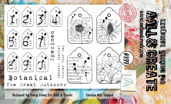 Aall & Create Aall & Create A6 STAMPS #899 - GARDEN MIX TAGGED