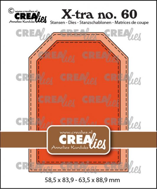 Crealies Crealies X-tra Dies No. 60, ATC Label With Running Stitch Line CLXtra60