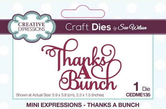 Creative Expressions Creative Expressions Sue Wilson mini ExpressionsThanks A Bunch Craft Die