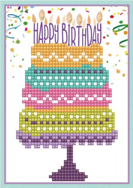 Groves Diamond Painting Kit: Greeting Card Kit: Happy Birthday Cake DDG.004 - NOT IN OFFER