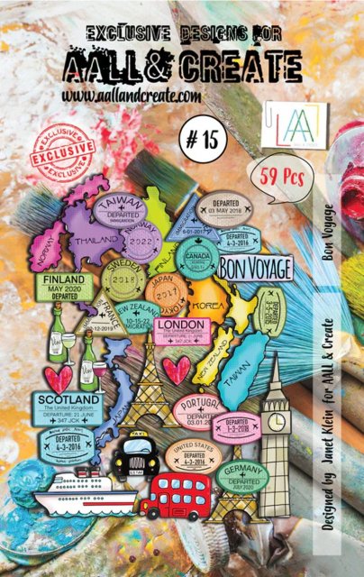 Aall & Create Aall & Create Ephemera Die Cuts - BON VOYAGE #15