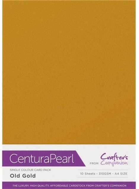 Crafter's Companion Crafters Companion Centura Pearl Single Colour A4 10 Sheet Pack - Old Gold