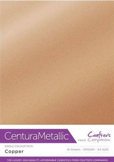 Crafter's Companion Crafters Companion Centura Pearl Metallic A4 Single Colour 10 Sheet Pack - Copper