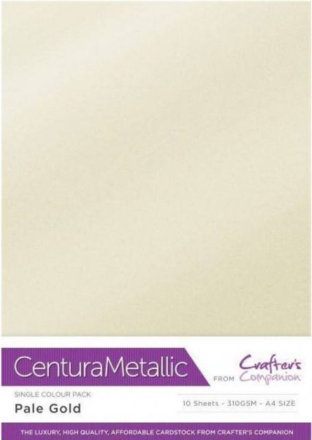 Crafter's Companion Crafters Companion Centura Pearl Metallic A4 Single Colour 10 Sheet Pack - Pale Gold