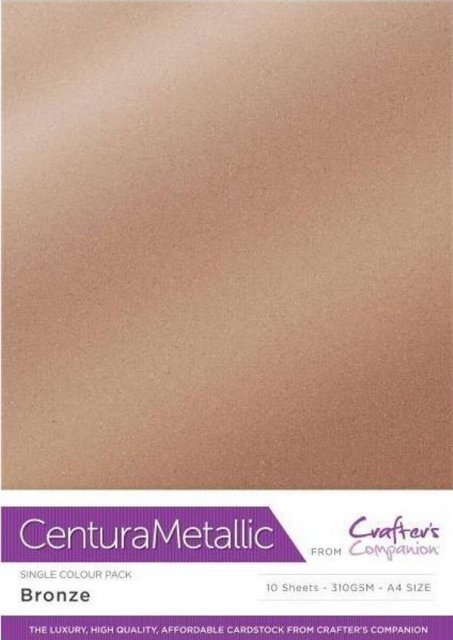 Crafter's Companion Crafters Companion Centura Pearl Metallic A4 Single Colour 10 Sheet Pack - Bronze