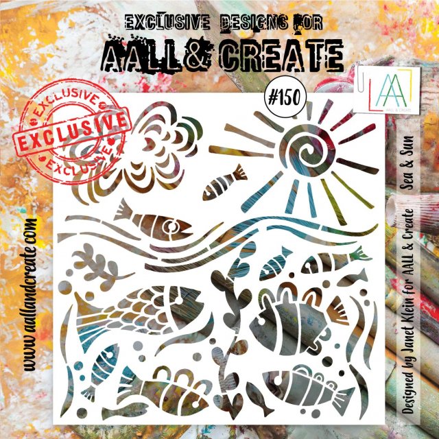 Aall & Create Aall & Create 6x6 Stencil - Sea & Sun #150