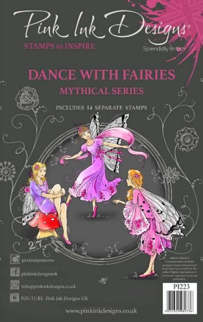 Pink Ink Pink Ink Designs Dance With Fairies 6 in x 8 in Clear Stamp Set