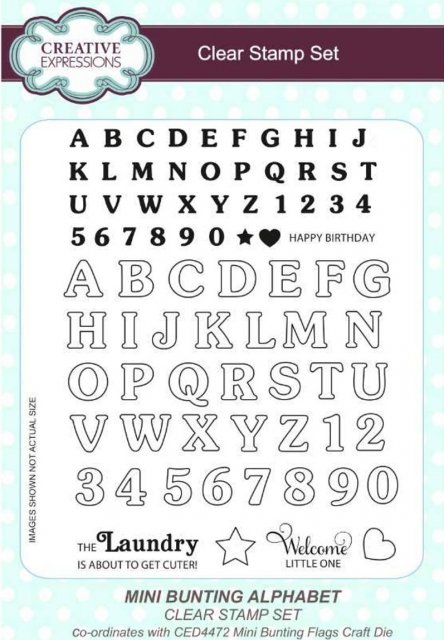 Creative Expressions Creative Expressions Sue Wilson Mini Bunting Alphabet 6 in x 8 in Clear Stamp Set